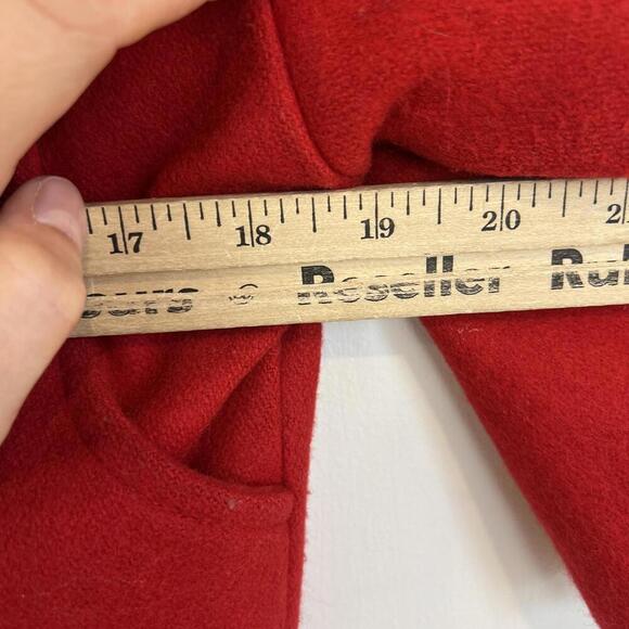 Vintage Chevignon Kids 4 Navajo Handmade Wool Blend Jacket Coat Hood Red France - Picture 8 of 15